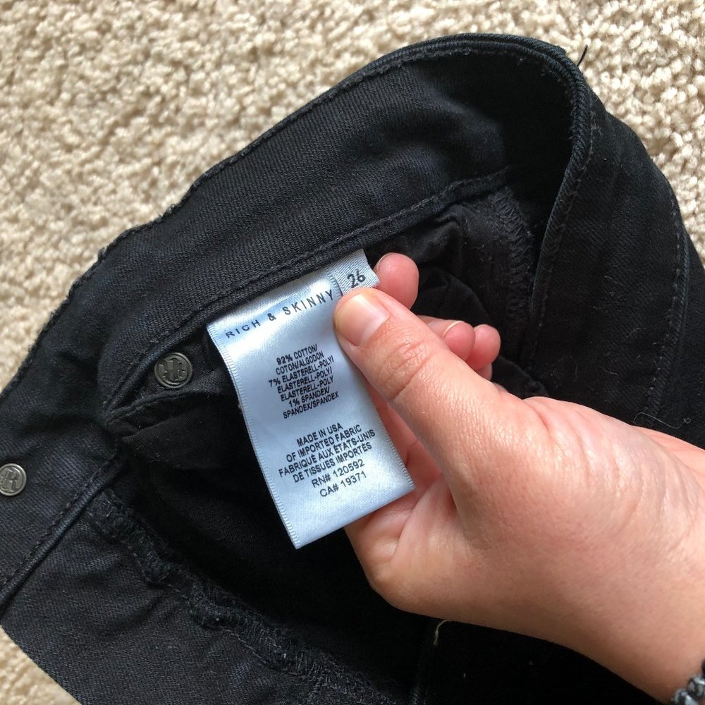 RICH & SKINNY Black Skinny Jeans Size 26